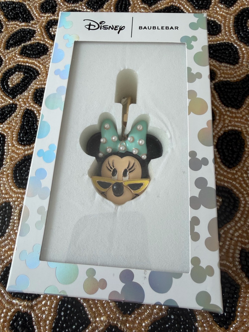 BaubleBar Minnie Mouse Mint Bow Keychain